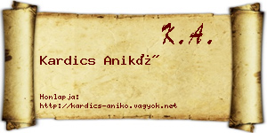 Kardics Anikó névjegykártya
