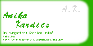 aniko kardics business card